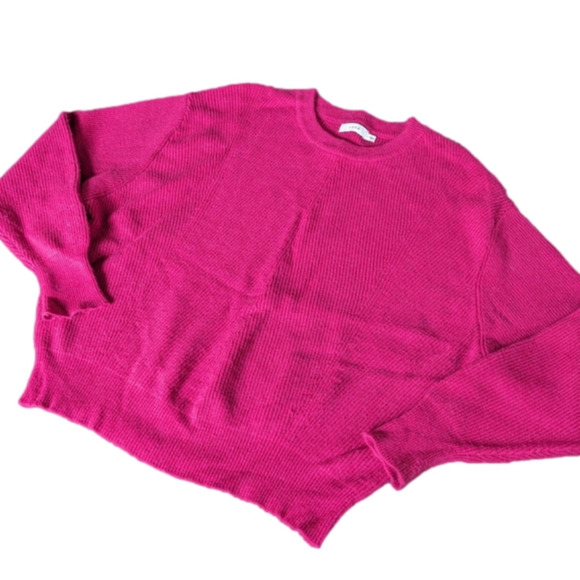Lush Sweaters - Lush magenta pink knit ribbed sweater